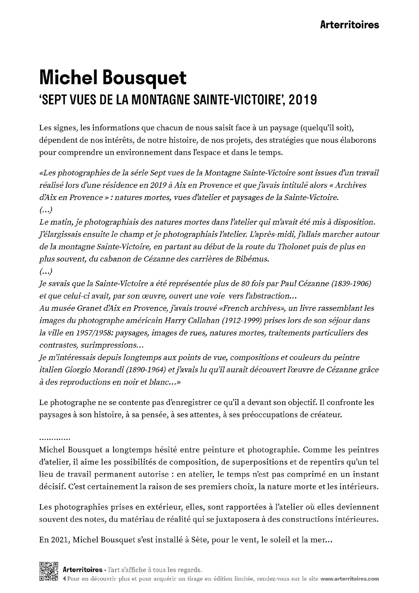 Sept vues de la Montagne Sainte-Victoire - 2019