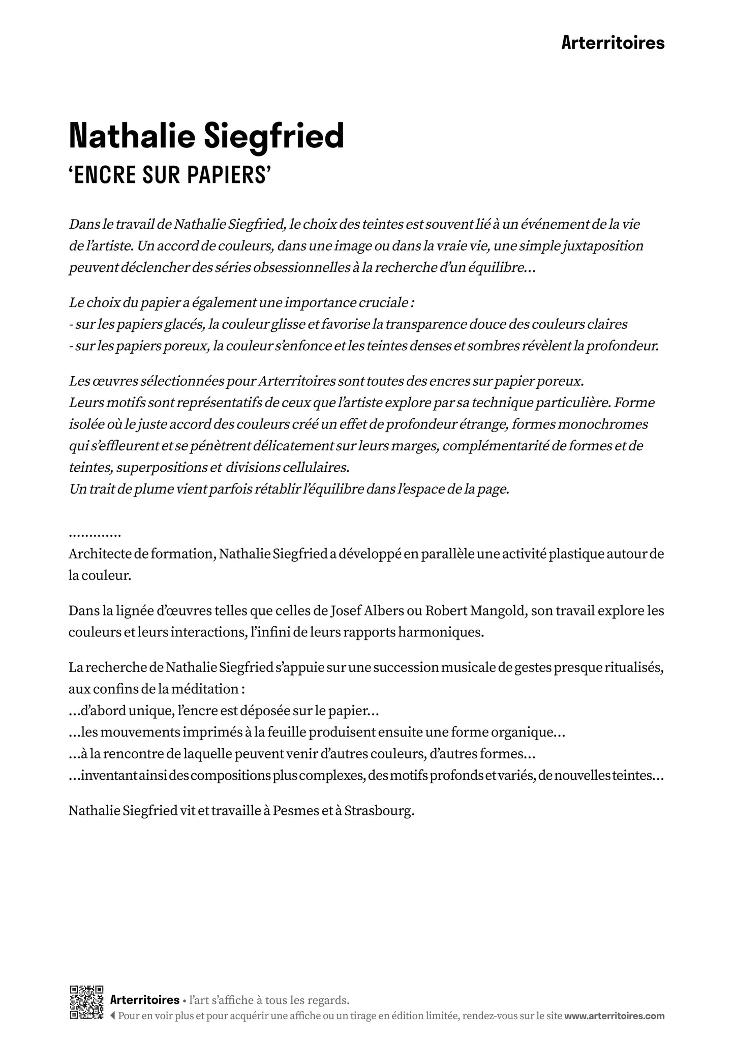 Encre sur papiers